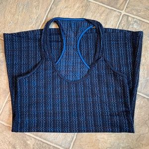 Black and blue Lululemon Racer Back Tank